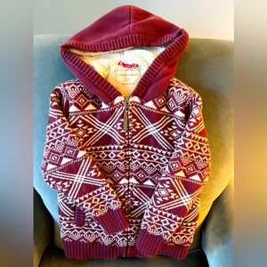 Hanna Andersson Sweater With Faux Shearling Lined Hoodie; Size 110/5